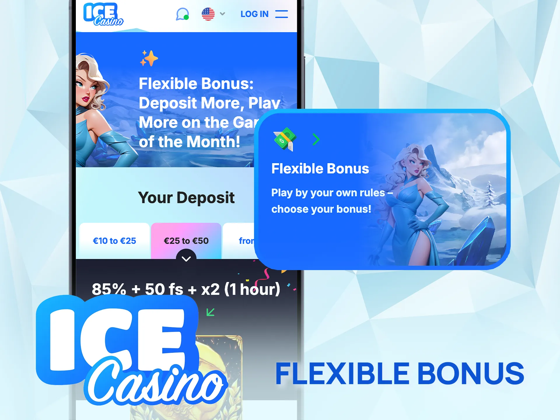 Deposit more in Ice Casino and boost your gameplay this month.