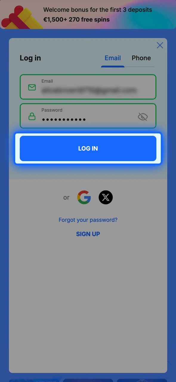 Learn how to complete login and enter Ice Casino.