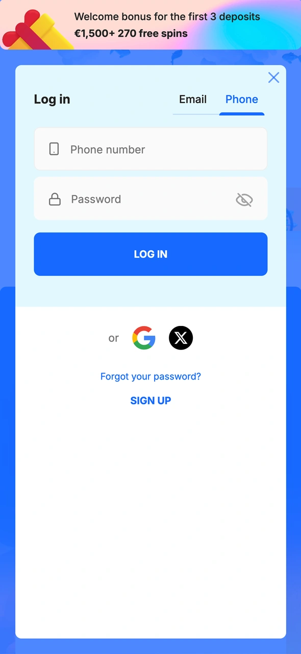 Log in to your Ice Casino account securely.