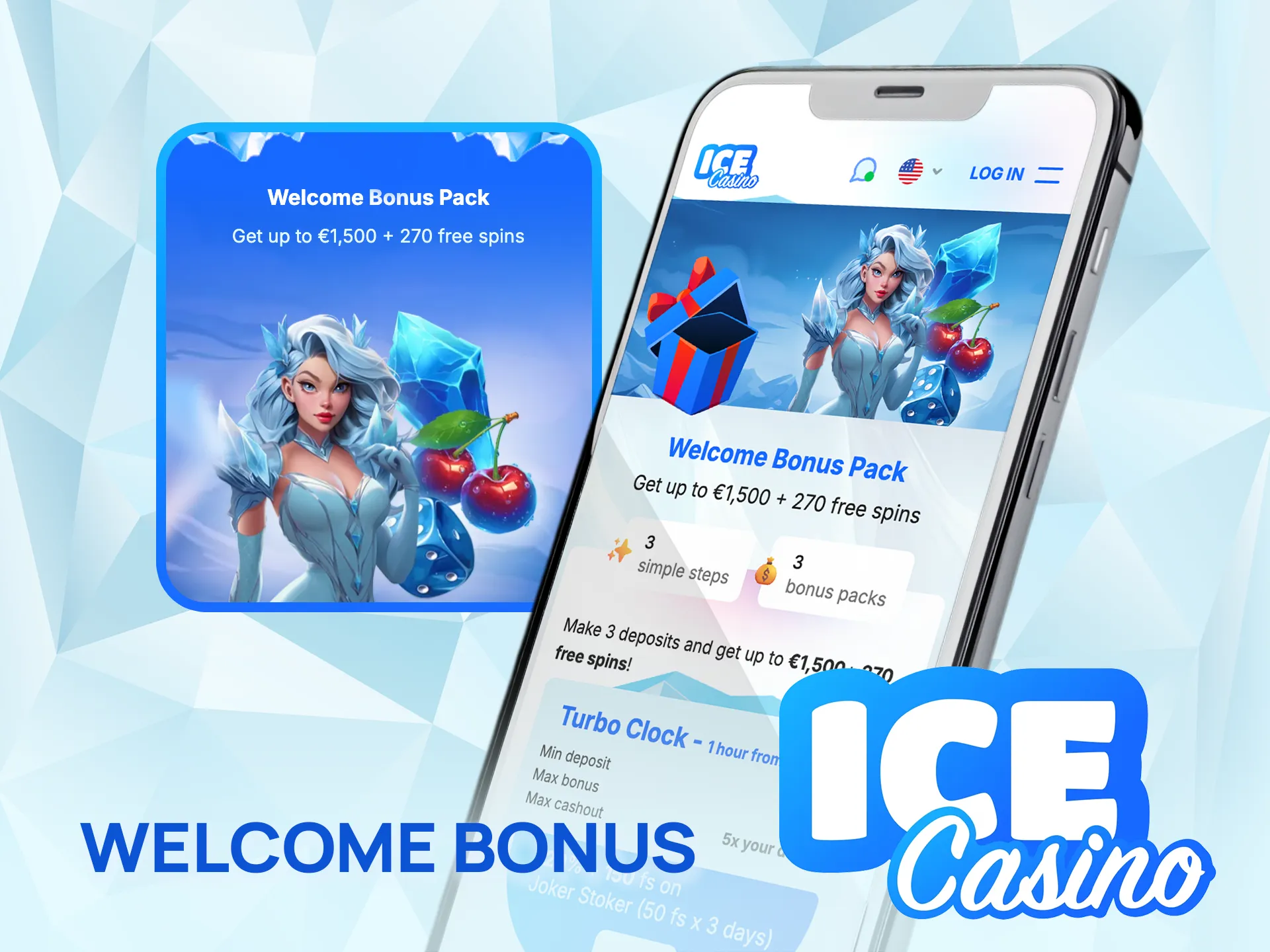 Claim your Ice Casino welcome bonus right after registration.