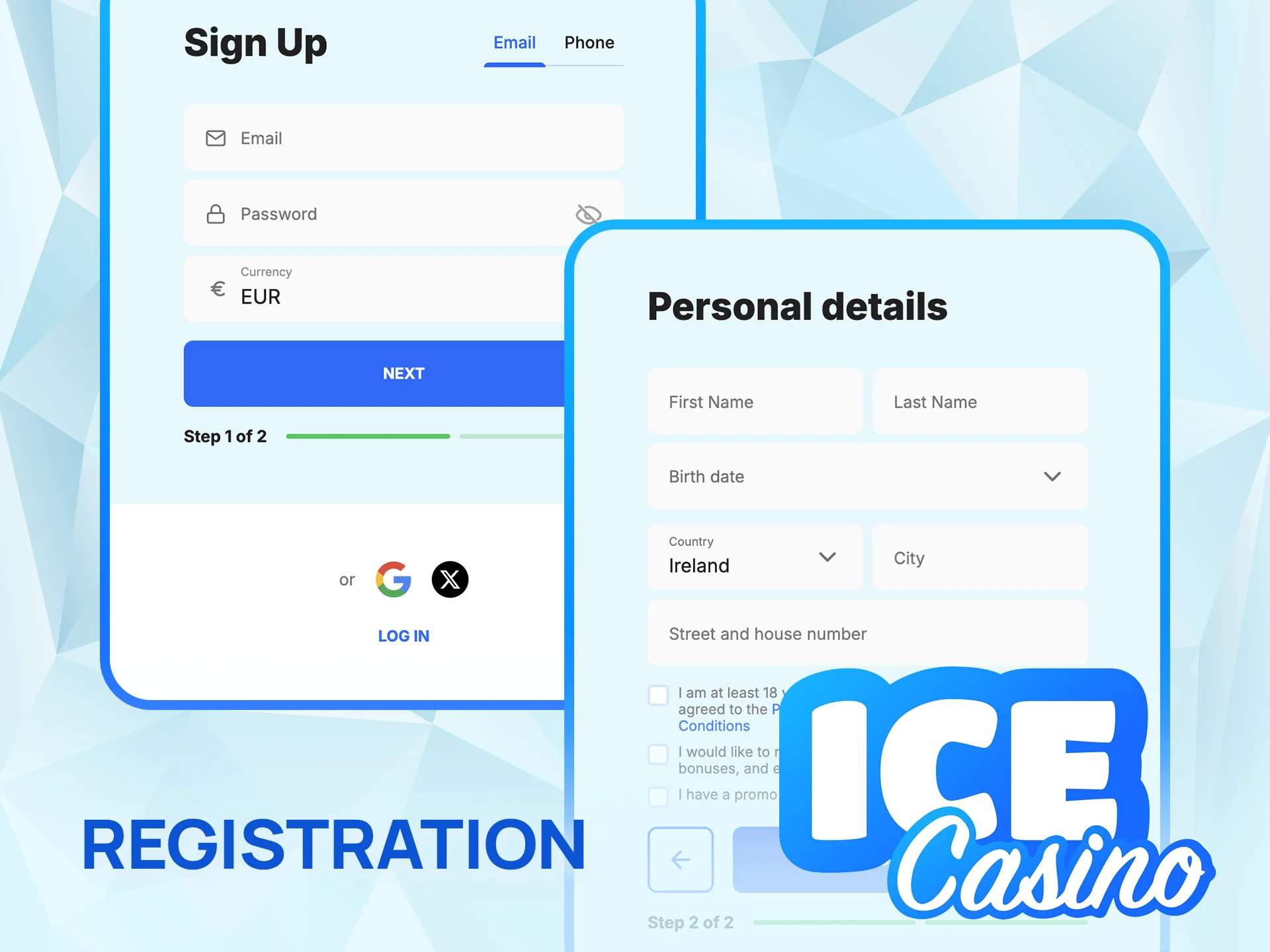 Create your Ice Casino account and claim a welcome bonus.